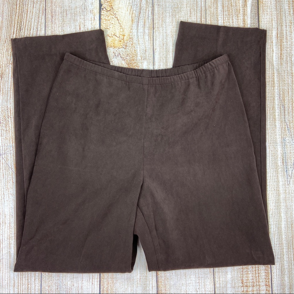 J JILL Brown Stretch Slim Leg Pants, Elastic Waist